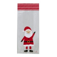 Sacchetti per caramelle trasparenti Babbo Natale 24 x 10 cm - Wilton - 20 pz.