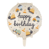 Palloncino Happy Birthday 45 cm globo da costruzione - PartyDeco