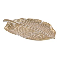 Portaoggetti a foglia dorata di 35,5 x 16 cm - DCasa