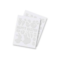 Adesivi 3D di Pasqua bianchi in schiuma - 32 unità