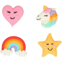 Figure di zucchero di Unicorn Dream - 8 pezzi
