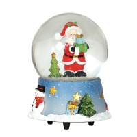 Palla di neve Babbo Natale con luce e musica da 15 cm