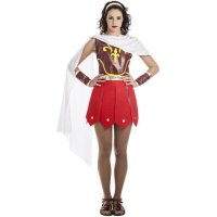 Costume da guerriero romano rosso per donna