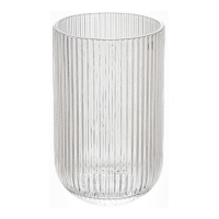 Bicchiere da 400 ml in vetro inciso trasparente a righe