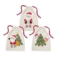 Sacchetto regalo di 34 x 25 x 1 cm di Babbo Natale felice - 1 unità