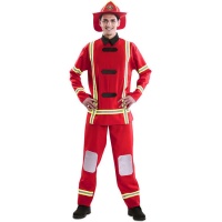 Costume da pompiere rosso con cappello per adulti