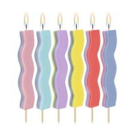 Candele ondulate multicolore di 10 cm - 6 unità