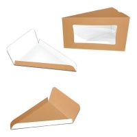 Scatola per fette di torta e base Kraft 15,5 x 10 cm - 1 unità