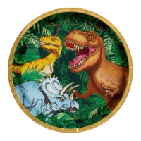 Piatti Dinosauro Selvatico 23 cm - 6 pezzi.