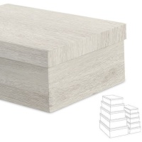 Scatola rettangolare bianca effetto legno - 15 pezzi