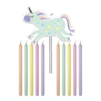 Set di candele unicorno - 11 unità