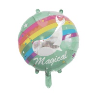 Palloncino balena unicorno arcobaleno da 55 cm