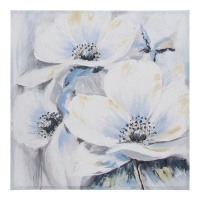 Tela dipinta a mano con fiori caldi 80 x 80 cm - DCasa