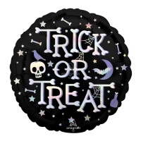 Palloncino rotondo iridiscente Trick or Treat da 45cm - Anagram