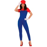 Costume da scimmia idraulica rossa per donna