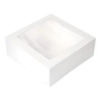 Scatola per dolci bianca con finestra 30 x 30 x 9,5 cm - Sweetkolor - 5 unità
