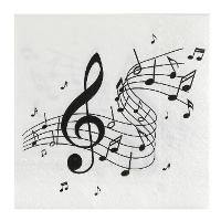 Tovaglioli con note musicali da 16,5 x 16,5 cm - 20 pezzi