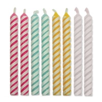 Candele a strisce colorate assortite 5,9 cm - PME - 24 pz.