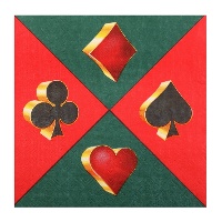 Tovaglioli da casinò verdi 16,5 x 16,5 cm - 20 unità