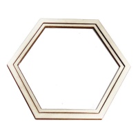 Cerchio da ricamo esagonale in legno 16 x 18,5 cm - Casasol