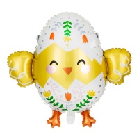 Palloncino pulcino con uovo decorato 78,5 x 64,5 cm - PartyDeco