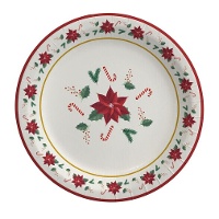 Piatti di Natale Poinsettia da 23 cm - 6 pezzi