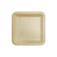 Piatti quadrati di legno da 21 cm - 4 unità