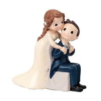 Figura per torta degli sposi con sposo seduto 14 cm