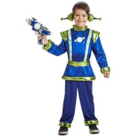 Costume da alieno blu con antenne per bambini