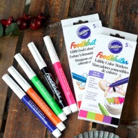 Pennarelli alimentari colorati punta fine - Wilton - 5 unità