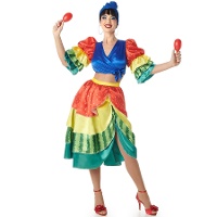 Costume da rumbera multicolore per donna