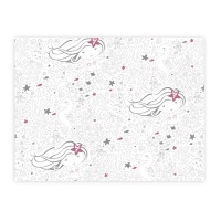 Tovaglia di carta da colorare individuale Be a Mermaid 30 x 40 cm - 8 pezzi