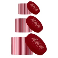 Scatole regalo natalizie con HoHoHo rosse - 3 unità