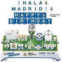 Kit festa Real Madrid per 6 persone - 75 pezzi