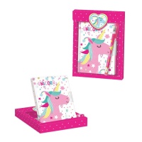 Set regalo con diario e penna Unicorno