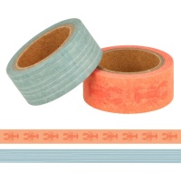 Washi tape granchi e strisce - 5 m