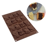 Stampo per cioccolatini Love in silicone 17 x 29,5 cm - Silikomart - 16 cavità