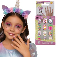 Unghie finte adesive con disegni per bambini - 12 pezzi