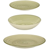 Servizio di piatti spirale verde oliva - 12 pezzi