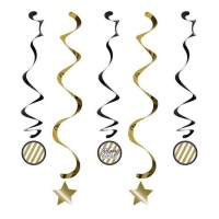 Ciondoli decorativi per il compleanno d'oro - 99 cm - 5 pezzi.