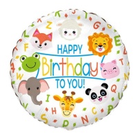 Palloncino Happy Birthday to you Animal 45 cm