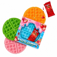 Caramella gommosa a forma di waffle con gel alla fragola - 1 pezzo