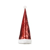 Cappello da Babbo Natale con paillettes - 70 cm