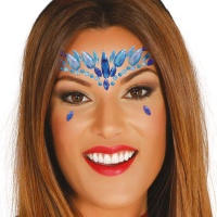 Gioielli adesivi con viso a goccia blu