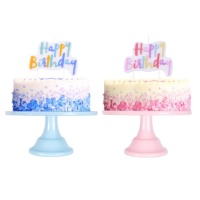 Candelina colorata Happy Birthday da 10 x 7,5 cm - PME - 1 unità