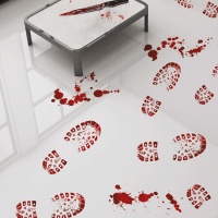 Decorazione adesiva di impronte di stivali insanguinati