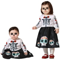 Costume da scheletro Catrina bianco per bambine