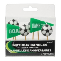 Candele Game Time Football - 6 pezzi