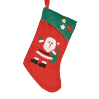 Calza natalizia rossa Babbo Natale da 40 cm