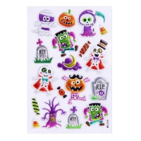 Adesivi Halloween creature con volume - 1 foglio